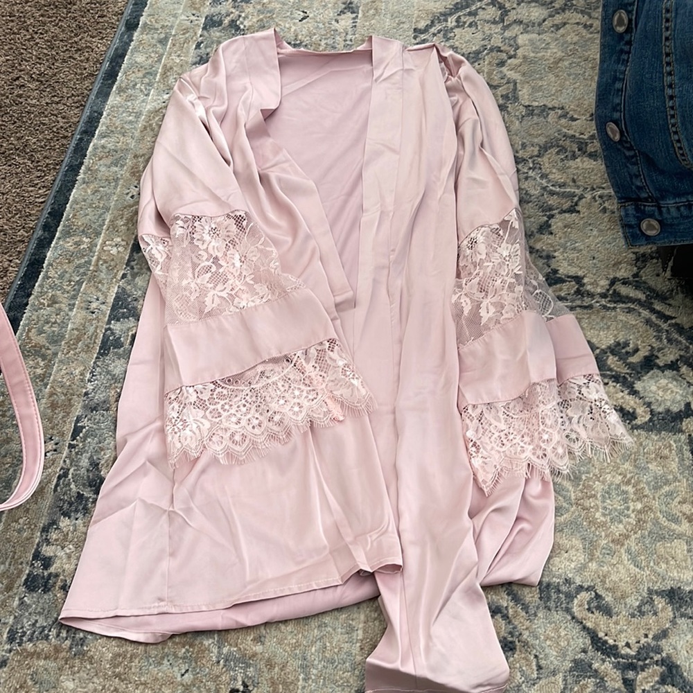 Silk robe comes with rope to tie